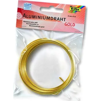 Hobby drát Hliníkový drát Folia 2 mm x 5 m - Gold