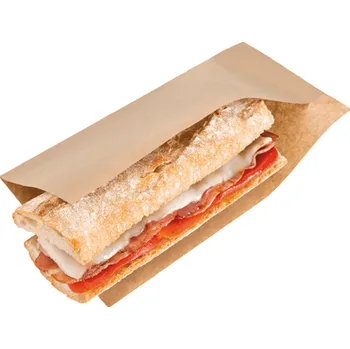 Jednorázové nádobí Gastro obaly Sáček NEPROMAST. hnědý otevřený ze 2 stran na HOT DOG 25x13/10cm (min. počet 1000ks)