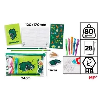 Set školních potřeb Zestaw do pisania dinozaur