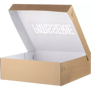 Jednorázové nádobí Gastro obaly Cukrářská papírová krabice na dort nepromast. hnědá 19x19x8cm (min. počet 111ks)