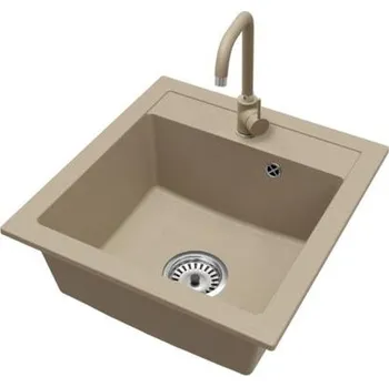 Granitový dřez Granitový dřez BIG DON + baterie MOVE BÉŽOVÁ 52 x 49 x 21cm