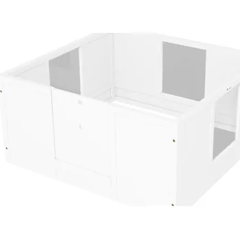 Pelíšek pro psa Ohrádka pro štěňata pro malé a střední psy, pelíšek pro psy s nastavitelným vchodem, protiskluzové podložky na nohy, bílá