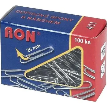 Kancelářská sponka RON 411 s náběhem 25 mm - balení 100 ks