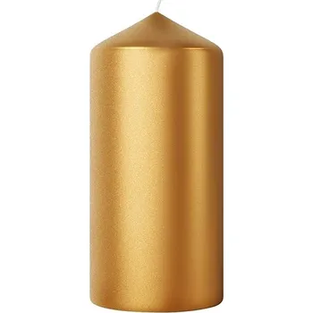 Svíčka BOLSIUS Pillar Metallic Golden Orange 12 cm, 245 g