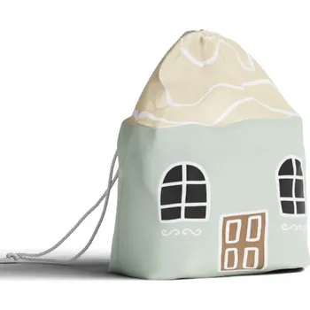 Box na hračky - panel se střihem S mátový domeček