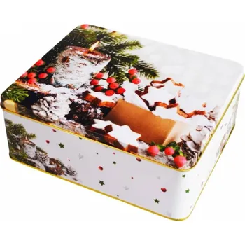 Dortová svíčka Alvarak plechová dóza Perníčky a svíčka 18,5 x 13 cm