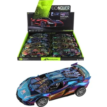 Hračka Teddies auto sportovní plast 18cm barva chameleon na setrvačník se světlem a zvukem 798102,50