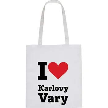 Plátěná taška - I love Karlovy Vary Černá
