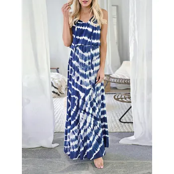 Dámské šaty Ever Pretty Letní šaty dlouhé batikované modrá 0084 Velikost: S / 36 / 04 / 08