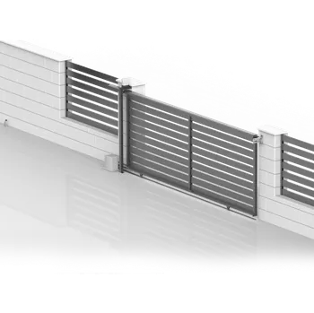 brána Hliníková kolečková posuvní brána 6x2,045m s výplní 20x100 R7016 - set