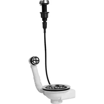 Sifon Plast Brno Výpust dřezová s nerezovou mřížkou 115 mm, 6/4" s ovládáním a bočním kulatým přepadem, EDVA301