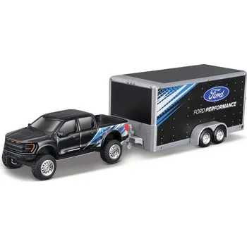 RC model Maisto - Design Tow & Go, 2021 Ford F-150 SVT Raptor Car Trailer, 1:64 - expresní doprava