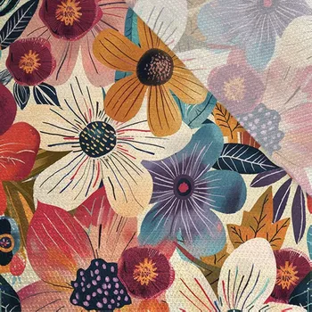 Viskózové plátno s leskem květiny tmavé 26