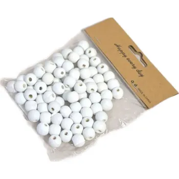 Šperk Kozák Svitavy s. r. o. Korálky dřevo 10 mm, bílé 100 ks