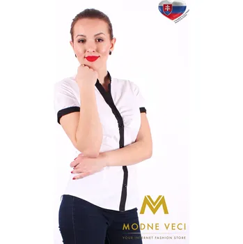 Dámská halenka Bílá dámská košile Slim Fit VS-DK1720, VELIKOST XS