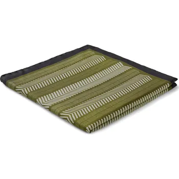 Virtuo | Tmavě hnědý a béžový hedvábný kapesníček do saka s proužky - Bohemian Revolt