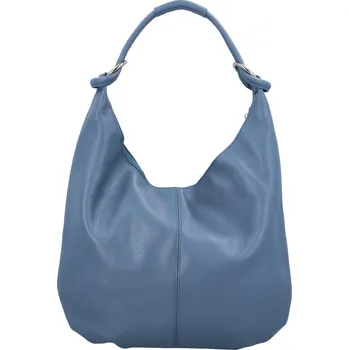 Kabelka Dámská kožená kabelka přes rameno džínově modrá - Delami Avera modrá