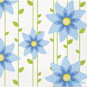 Papírový ubrousek Ubrousky Simply blue flower 33 x 33 cm 20 ks