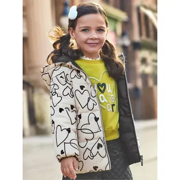 Dívčí bunda Dívčí zimní bunda Mayoral oboustranná Srdíčka béžová 4494-11 velikost 128