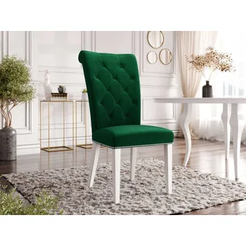 Nábytek Čalouněná jídelní židle Piewik, Potah: Magic Velvet 2225, Barva dřeva: bílá MIRJAN 5903211334788