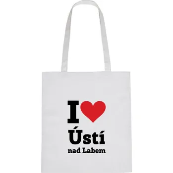 Plátěná taška - I love Ústí nad Labem Černá