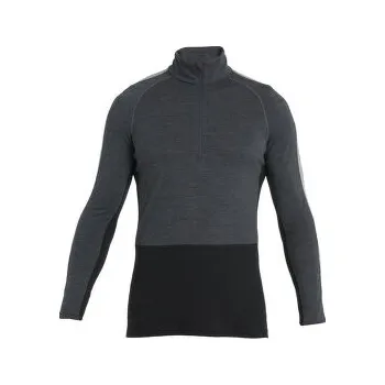 Icebreaker Merino 200 ZoneKnit LS Half Zip Men JET HTHR/BLK/METRO H/CB šedá XL
