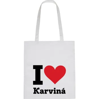 Plátěná taška - I love Karviná Černá