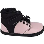 Zimní barefoot kožené boty Pegres BF40 0.1 růžové 26
