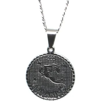 Náhrdelník Steel Edge Přívěsek se znamením z chirurgické oceli WJHC797 - Vodnář