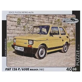 Dětské zboží RETRO-AUTA Puzzle č.15 Fiat 126 P,650E maluch (1987) 40 dílků