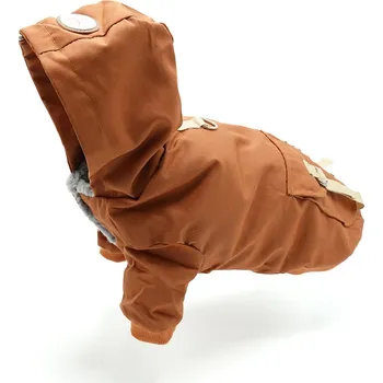 Obleček pro psa Good day zimní bunda pro psy Hnědá 36 cm