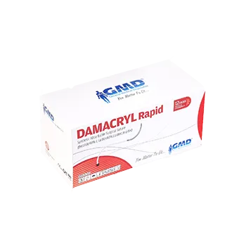 Náplast DAMACRYL RAPID USP 4-0/75cm/jehla 17mm, 1/2kruh, taper point PGLA odbarvená(12ks/bal)