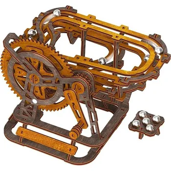 Puzzle Wooden City 3D dřevěné puzzle Kuličková dráha mini 147 dílků
