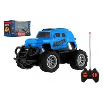 autíčko Auto RC mini truck plast 12cm 27MHz na baterie se světlem modré v krabici 18x11,5x10cm