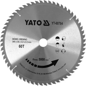 Řezný kotouč Yato Řezný kotouč na dřevo 60T 305x30mm YT-60784