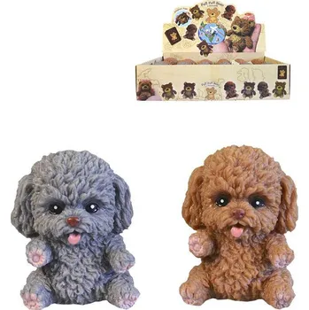 Figurka Pes softový měkký 8cm natahovací guma 2 barvy