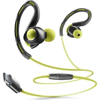 Sluchátka Sportovní In-ear sluchátka CELLULARLINE SPORT, USB-C, černo-limetková