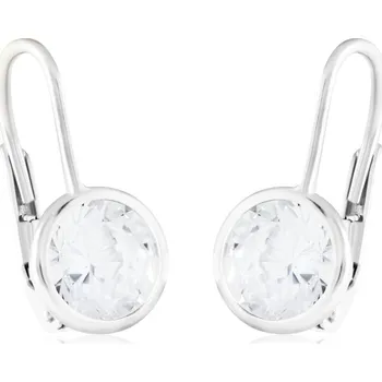 Náušnice Cutie Jewellery Elegantní náušnice Ø 7,7 mm z bílého zlata se zirkony na klapku – zlatý šperk ryzosti 585/1000 v Dárkovém balení s Certifikátem GBEWB-03038