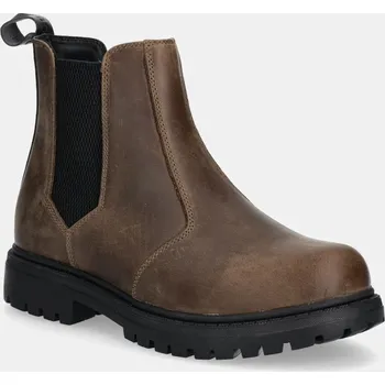 Dámská zimní obuv Nubukové kotníkové boty Guess SIDNEY BEATLES hnědá barva, FMFSBE LEA15 FMFSBE.LEA15.BROWN 88X, EUR 40