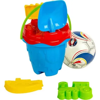 Hračka na písek PL Sada na písek kyblík zámek set s míčem a nástroji plast
