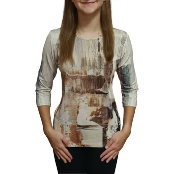 Dámská halenka Halenka Pratto béžová s hnědým vzorem velikost pratto: 46