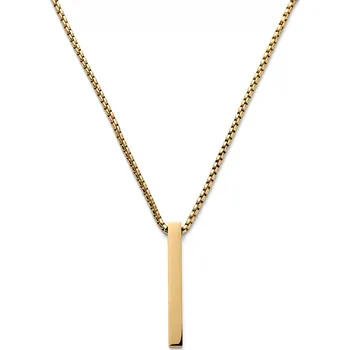 Náhrdelník Leštěný náhrdelník s podlouhlým přívěskem z nerezové oceli zlaté barvy - Lucleon