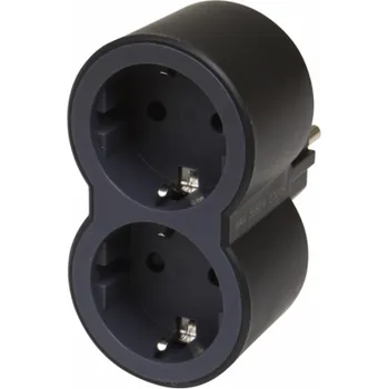 vypínač a zásuvka Dvojitá přepážka LEGRAND, černá