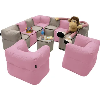 Zahradní sestava Textilní dětská modulová sestava MODULTEX KIDS pro 9-10 osob (cappuccino/růžová)