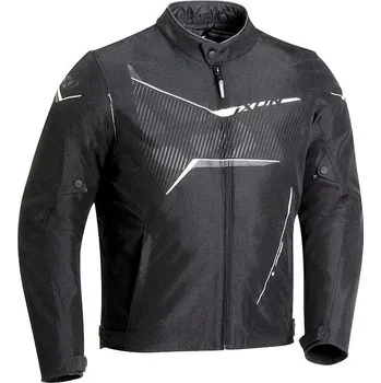 Moto bunda IXON SLASH C - pánská černobílá nadrozměrná moto bunda C-5XL