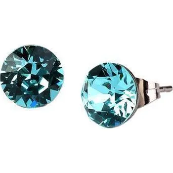 Náušnice Náušnice, se světle tyrkysovým SWAROVSKI krystalem, 8 mm, ART CRYSTELLA 1800XKE029U
