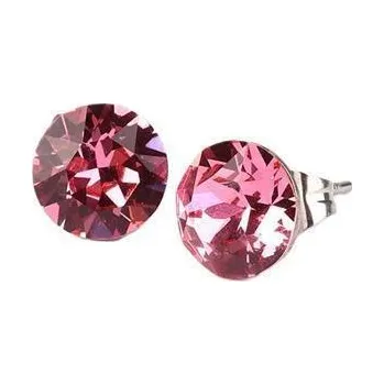 Náušnice Náušnice, s růžovým SWAROVSKI krystalem, 8 mm, ART CRYSTELLA 1800XKE002U