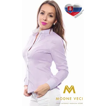 Dámská košile Světle fialová dámská košile Slim-Fit VS-DK1607, VELIKOST XL