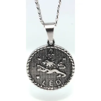 Náhrdelník Steel Edge Přívěsek se znamením z chirurgické oceli WJHC797 - Lev
