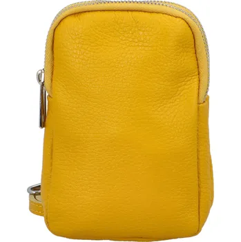 Kabelka Dámské kožené crossbody pouzdro žluté - Delami Valli žlutá